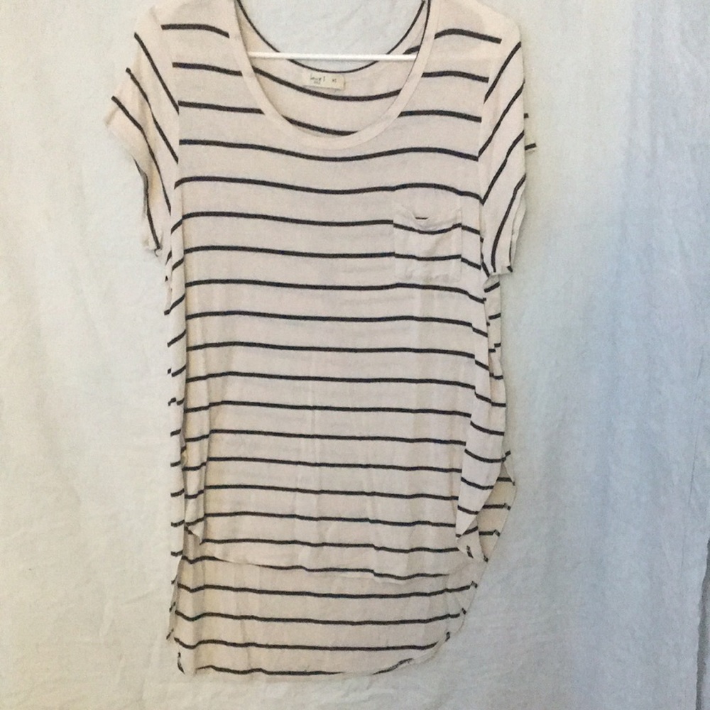black and white striped Love J shirt